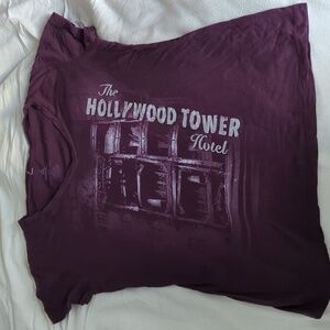 Disney Parks The Tower of Terror Hotel  purple t-shirt  XXL